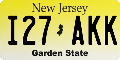 NJ license plate I27AKK