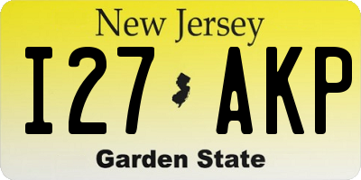NJ license plate I27AKP