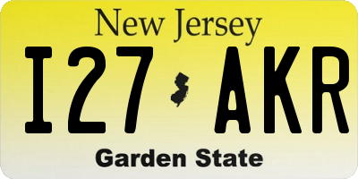 NJ license plate I27AKR