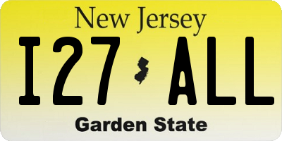 NJ license plate I27ALL