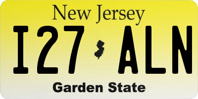 NJ license plate I27ALN