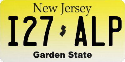 NJ license plate I27ALP