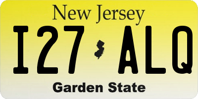 NJ license plate I27ALQ