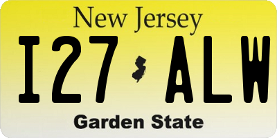 NJ license plate I27ALW