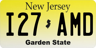 NJ license plate I27AMD