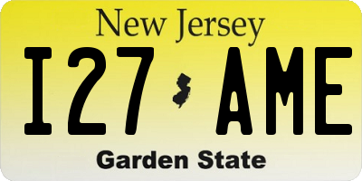 NJ license plate I27AME