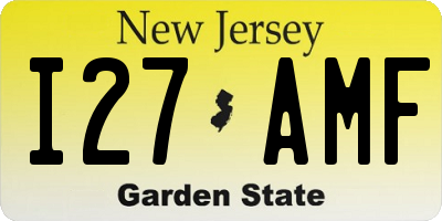 NJ license plate I27AMF