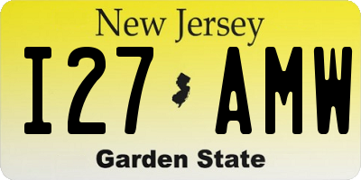 NJ license plate I27AMW