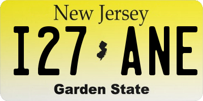 NJ license plate I27ANE