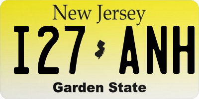 NJ license plate I27ANH