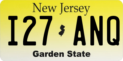 NJ license plate I27ANQ