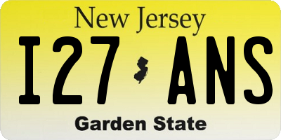 NJ license plate I27ANS