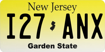 NJ license plate I27ANX