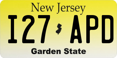 NJ license plate I27APD