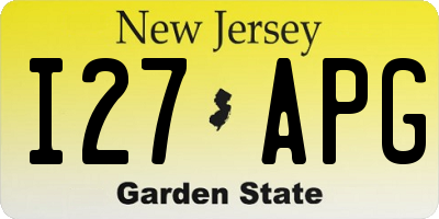 NJ license plate I27APG