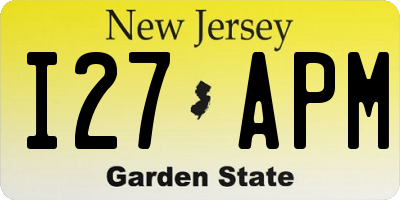 NJ license plate I27APM