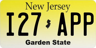 NJ license plate I27APP