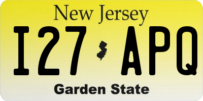 NJ license plate I27APQ