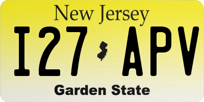 NJ license plate I27APV