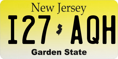 NJ license plate I27AQH