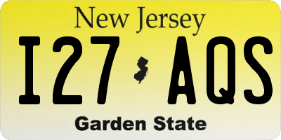 NJ license plate I27AQS