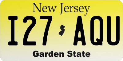 NJ license plate I27AQU