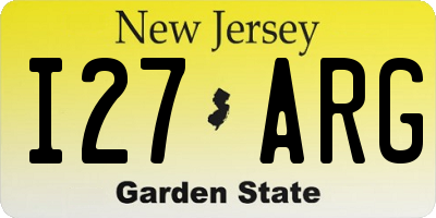 NJ license plate I27ARG