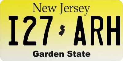 NJ license plate I27ARH