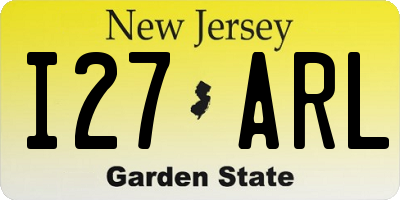 NJ license plate I27ARL
