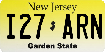 NJ license plate I27ARN
