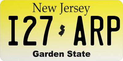 NJ license plate I27ARP