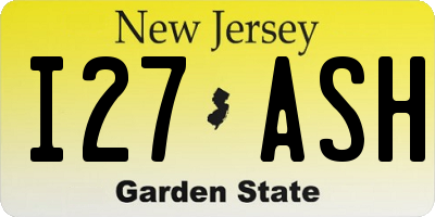 NJ license plate I27ASH
