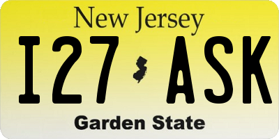 NJ license plate I27ASK