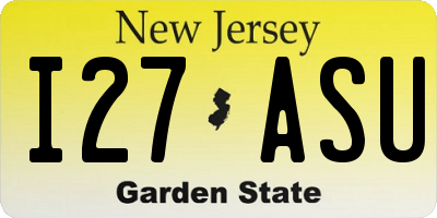NJ license plate I27ASU