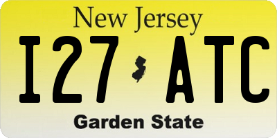 NJ license plate I27ATC