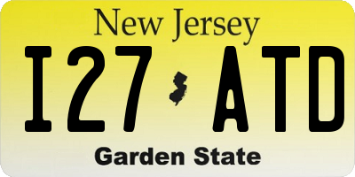 NJ license plate I27ATD
