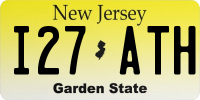 NJ license plate I27ATH