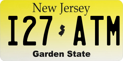 NJ license plate I27ATM