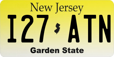 NJ license plate I27ATN