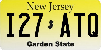 NJ license plate I27ATQ