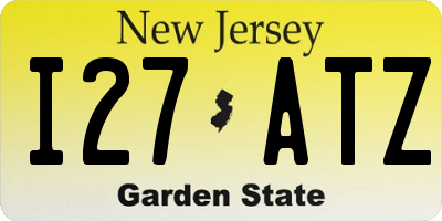 NJ license plate I27ATZ