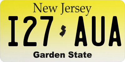 NJ license plate I27AUA