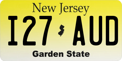 NJ license plate I27AUD