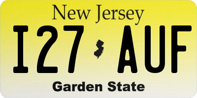 NJ license plate I27AUF