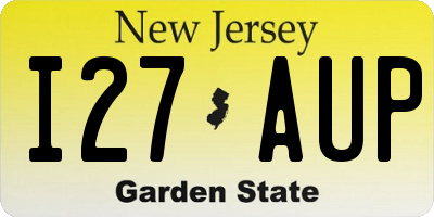 NJ license plate I27AUP