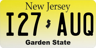 NJ license plate I27AUQ