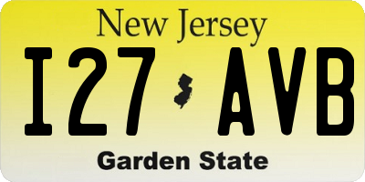 NJ license plate I27AVB