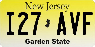 NJ license plate I27AVF