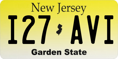 NJ license plate I27AVI