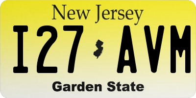 NJ license plate I27AVM